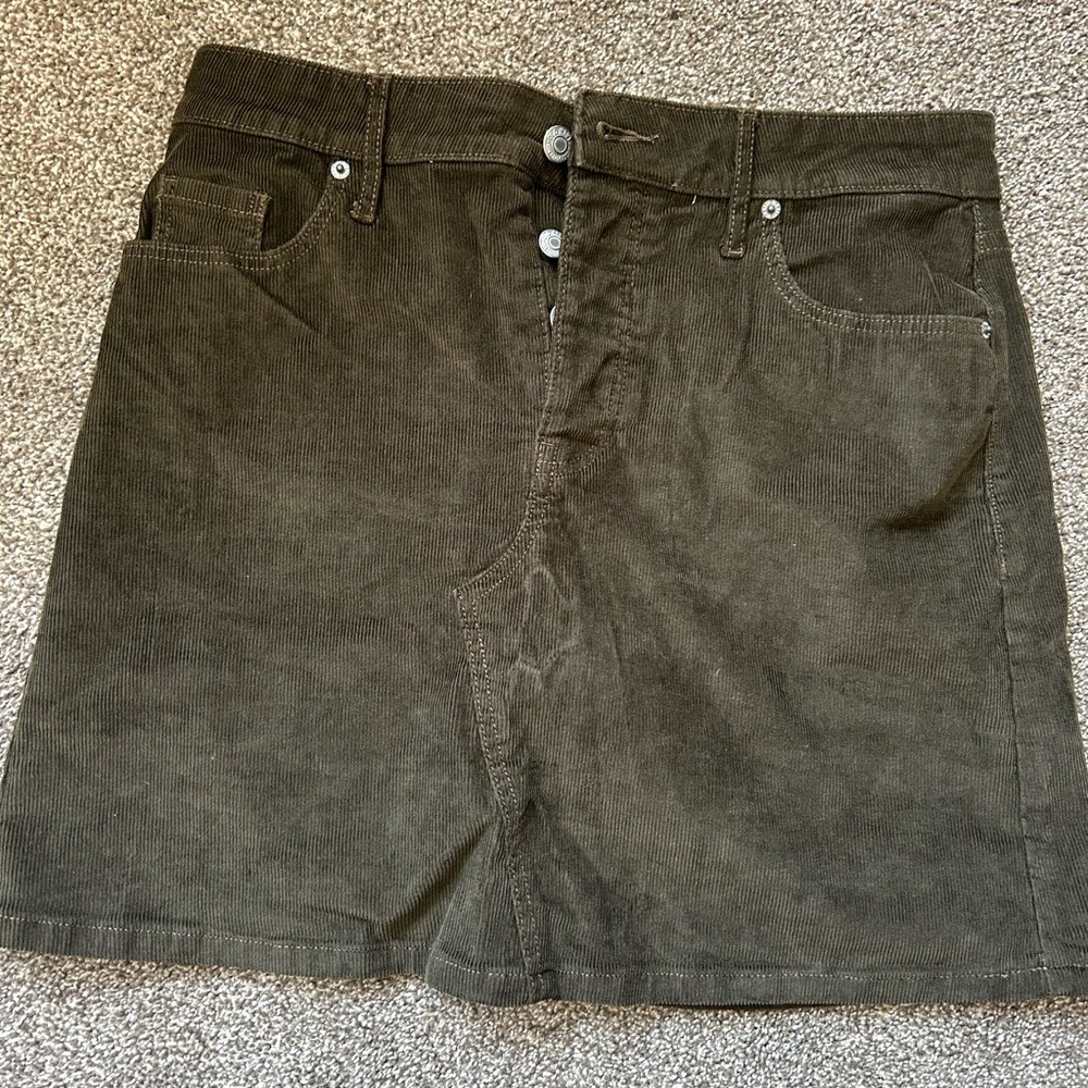 Old Navy Dark Olive High-Rise Skirt
